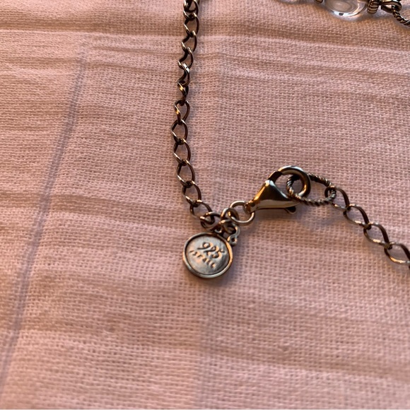 Silpada 925 sterling silver oxidized, etched coin and crystal drop pendant - Picture 9 of 11